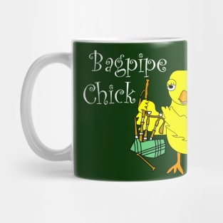 Bagpipe Chick White Text Mug